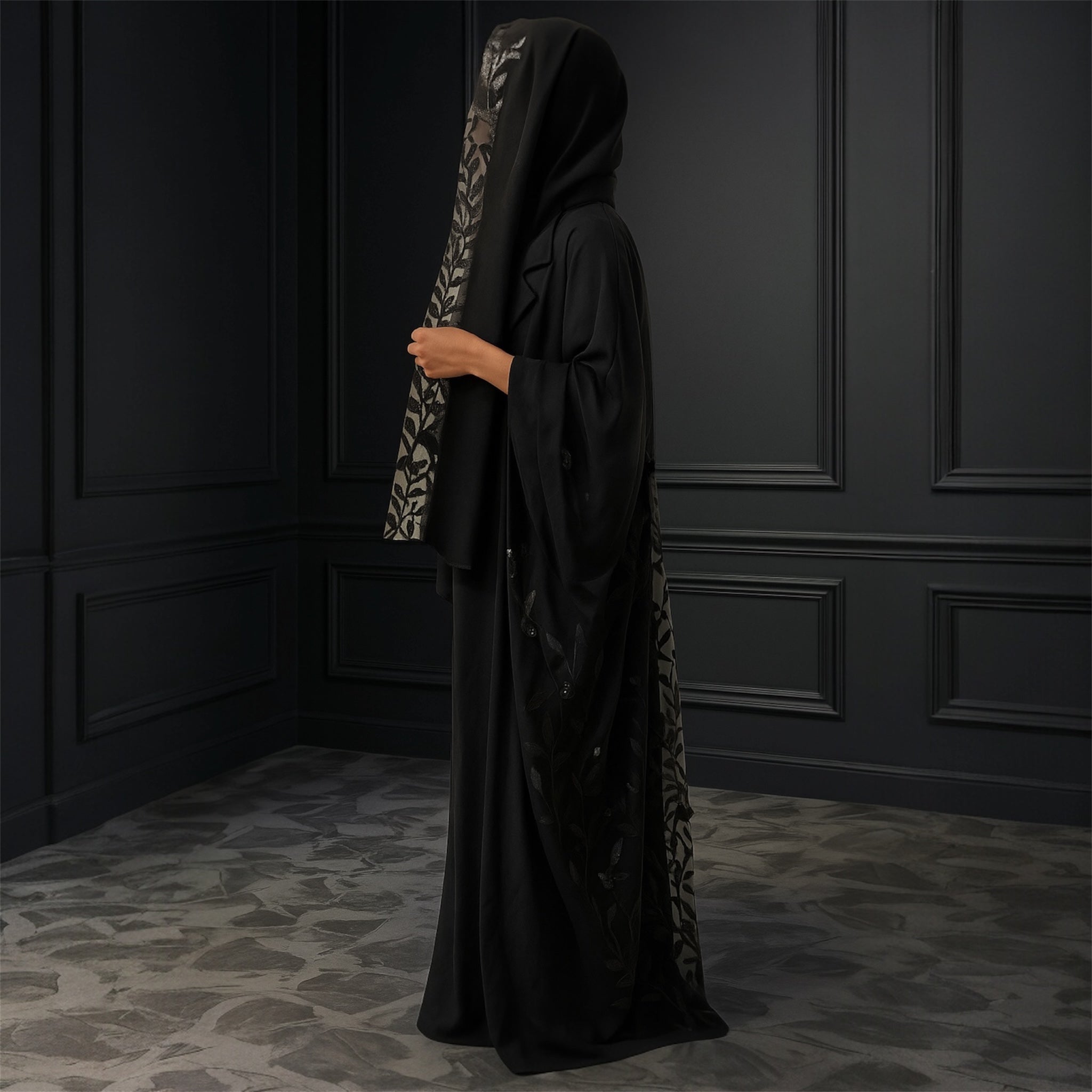 عباية أحلام – سحر التفاصيل بفخامة سوداء - diamonta - abaya